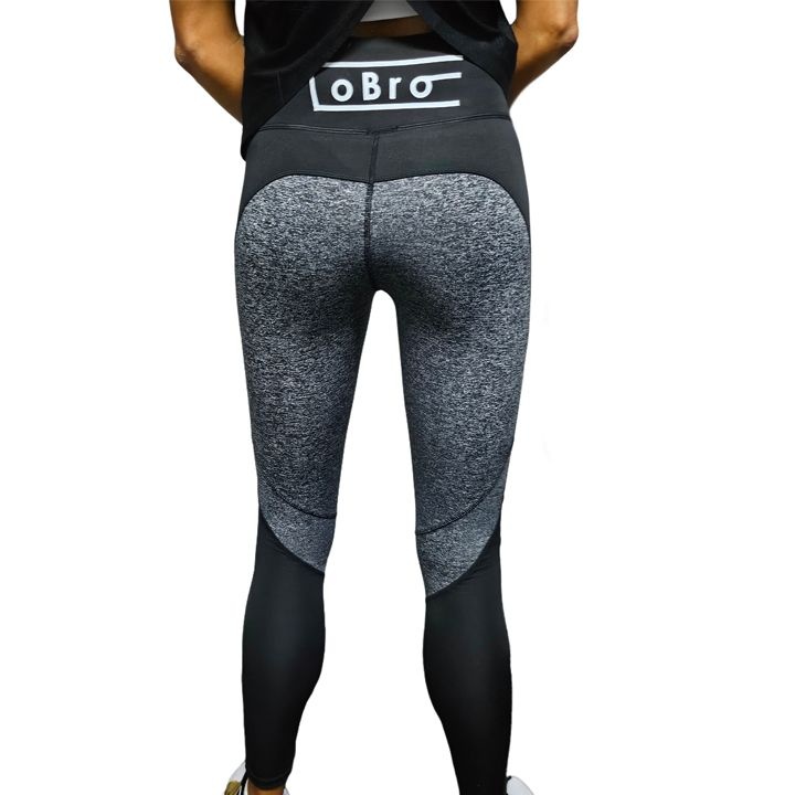 LOBRO Dark Grey with Black Accents Tights - Image 3
