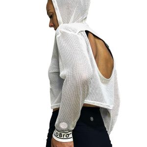 LOBRO Mesh Hoodie - White - Image 3