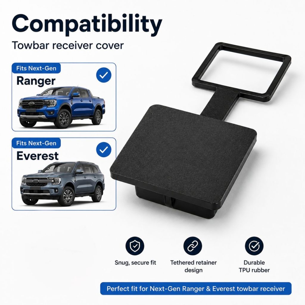 TPU Towbar Receiver Cover Compatible With Next-Gen Ford Ranger & Everest