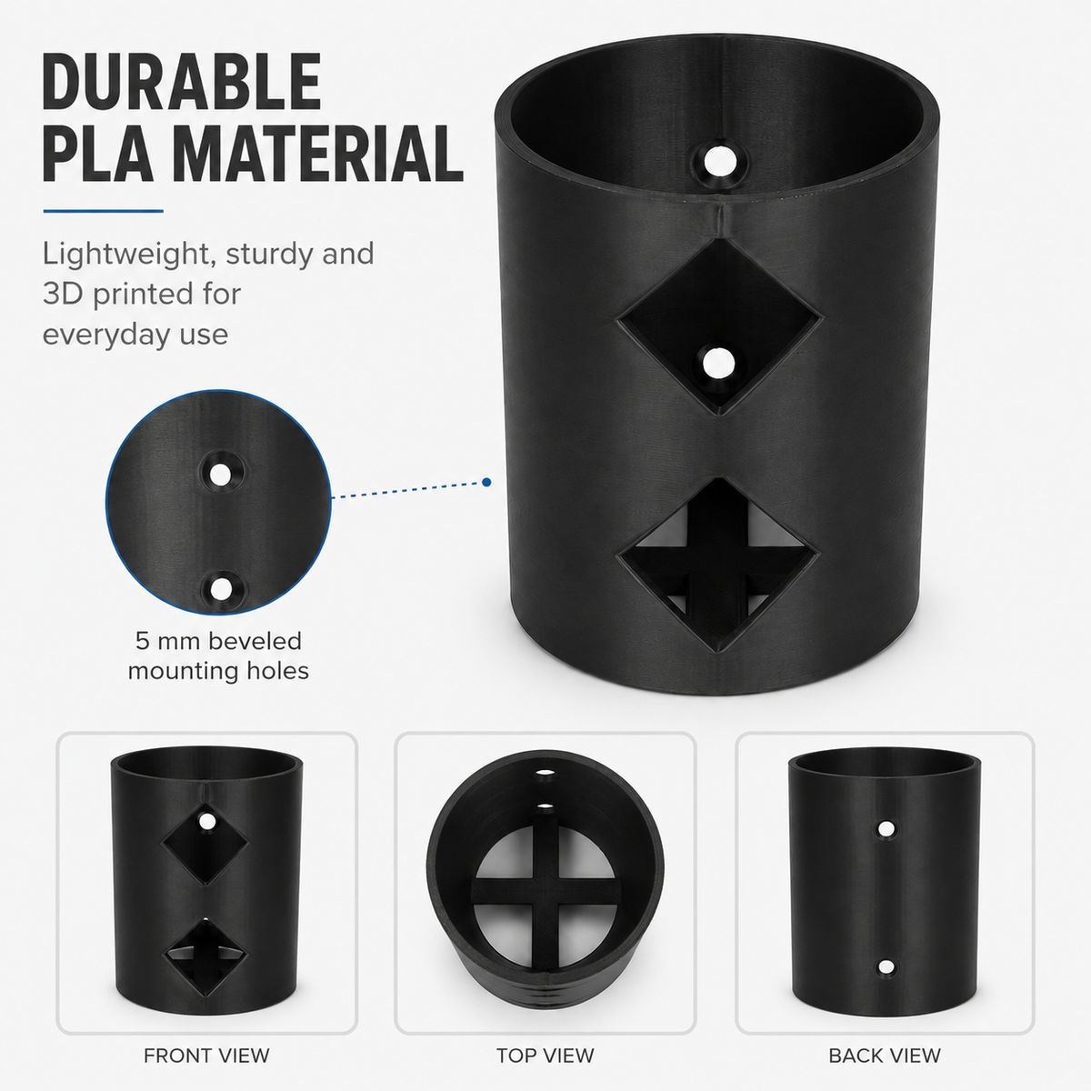 3 Pack Wall-Mounted Spray Can Holders - Black PLA Aerosol Storage Organiser - Image 3