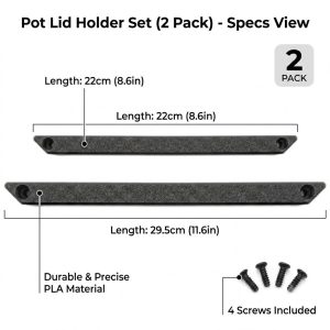 2-Pack Pot Lid Holder Set - Cabinet Door & Wall Organizer Mount - Image 3