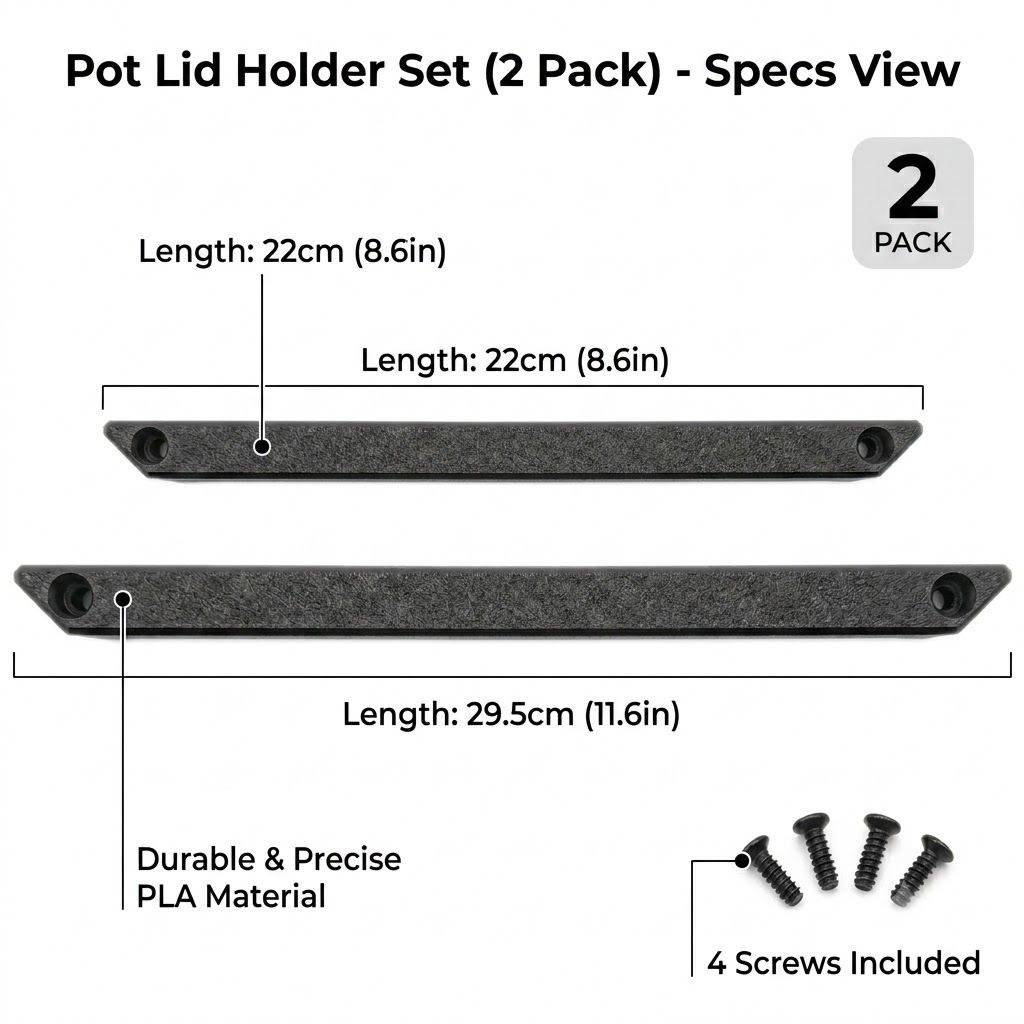 2-Pack Pot Lid Holder Set - Cabinet Door & Wall Organizer Mount
