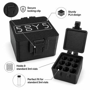 5BY5 Peptide Travel Container Compatible With Standard 3ml Vials - 9 Slot - Image 3