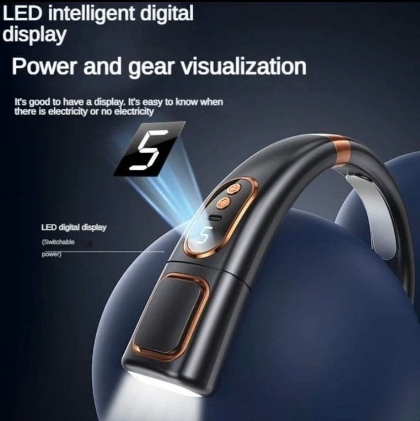 8000mAh 5-Speed Portable Neck Fan - Black - Image 3
