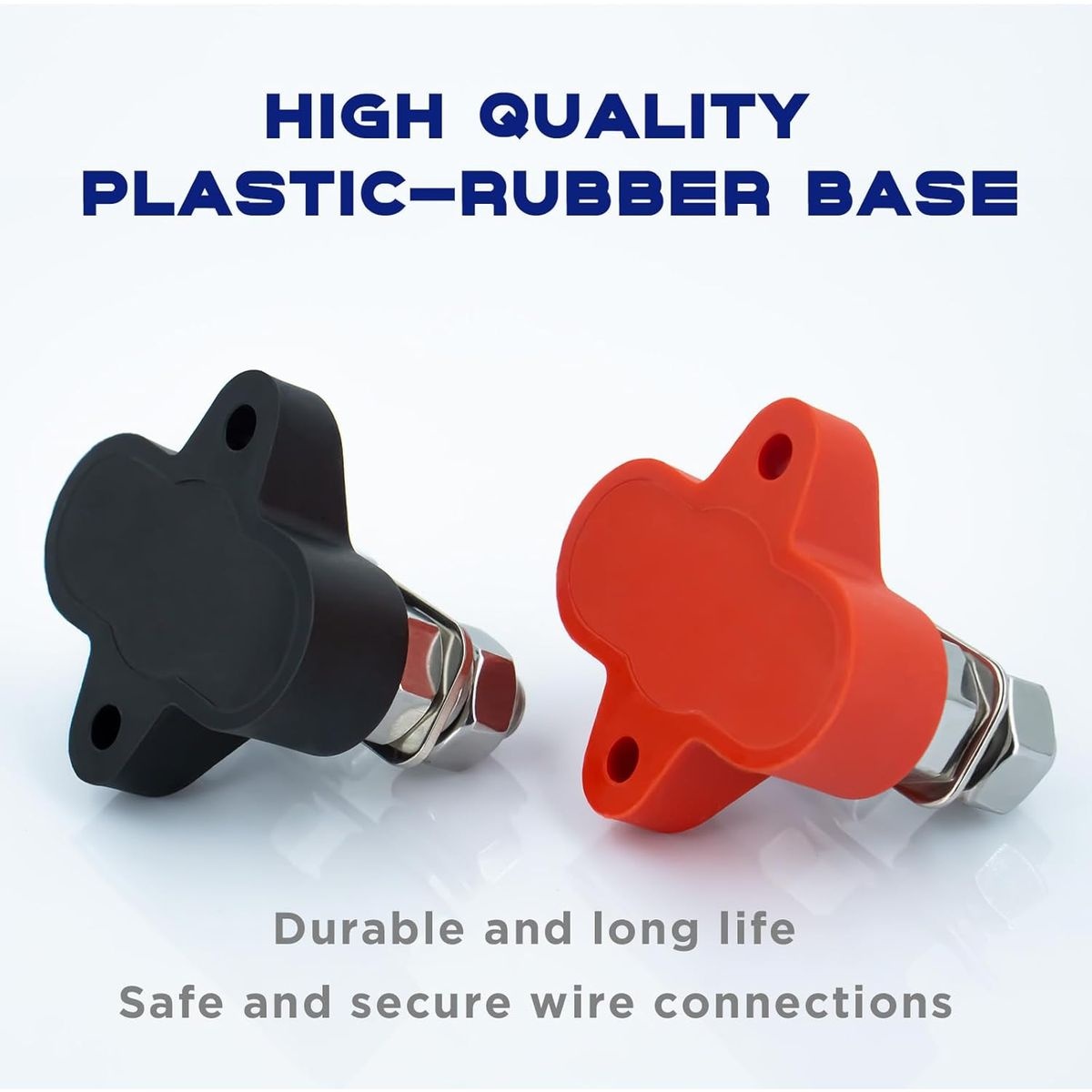 Dual Terminal Battery Stud Set - Red & Black (12V-48V, 80A) - Image 3