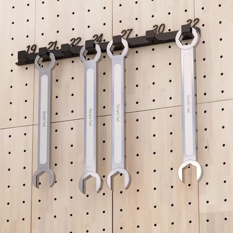 Wall-Mounted Wrench Organizer Rack (Metric 6-32mm)