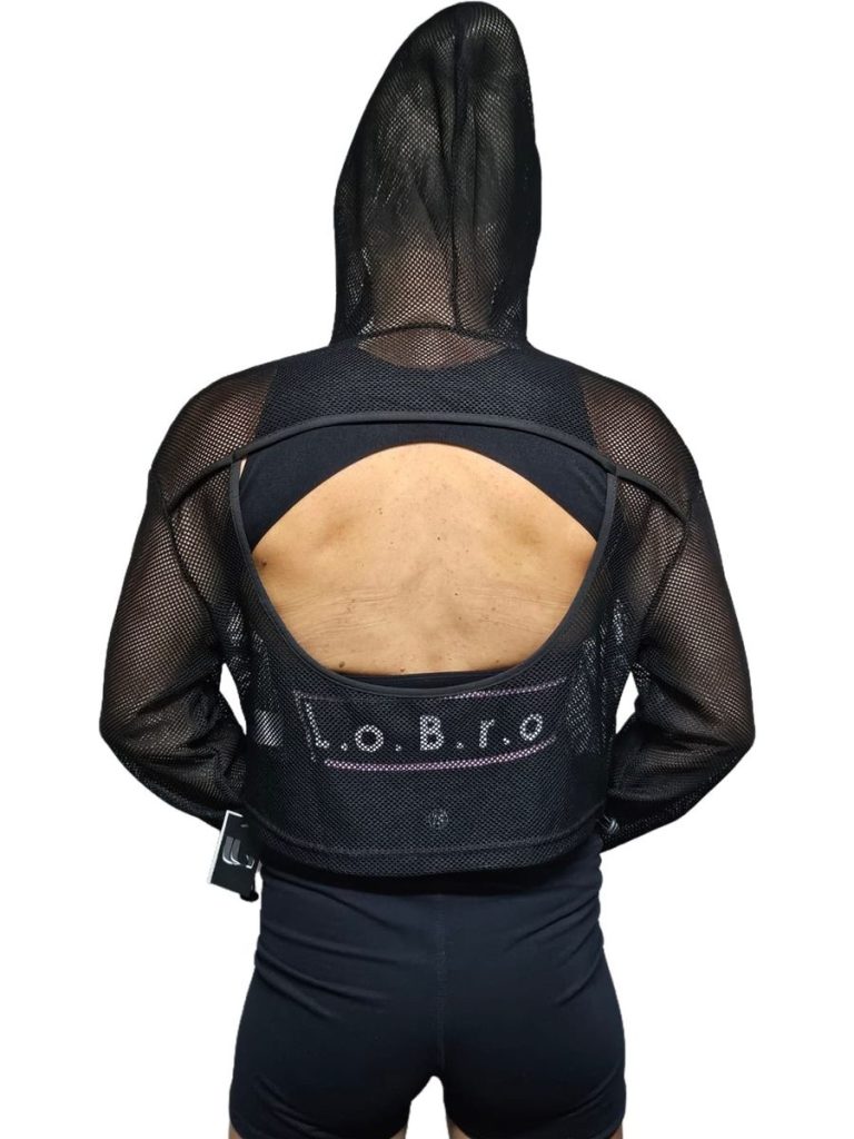 LOBRO Mesh Hoodie - Black Small