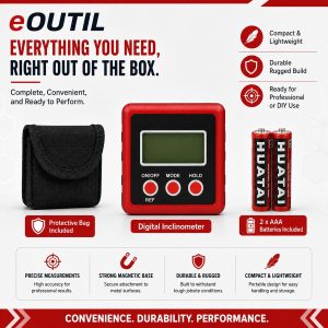 eOUTIL Digital Inclinometer / Digital Angle Gauge with Magnetic Base - Image 5