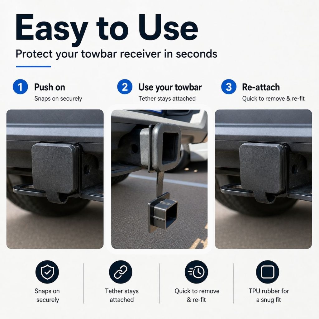 TPU Towbar Receiver Cover Compatible With Next-Gen Ford Ranger & Everest
