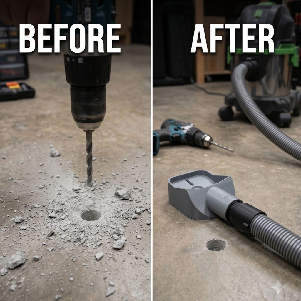 Universal Drill Dust Collector with 3 Vacuum Adapters