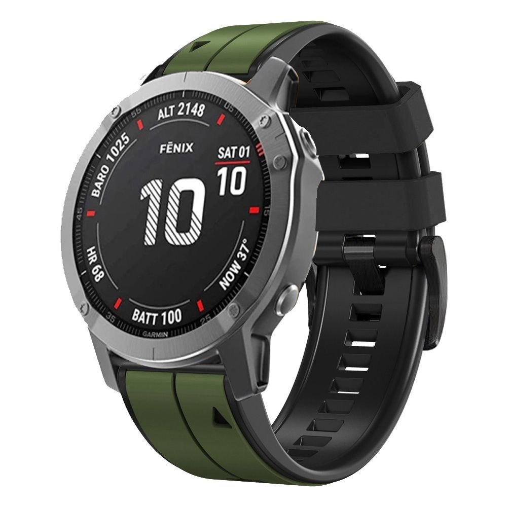 LOBO 22mm Silicone Dual-Tone Watch Strap For Garmin