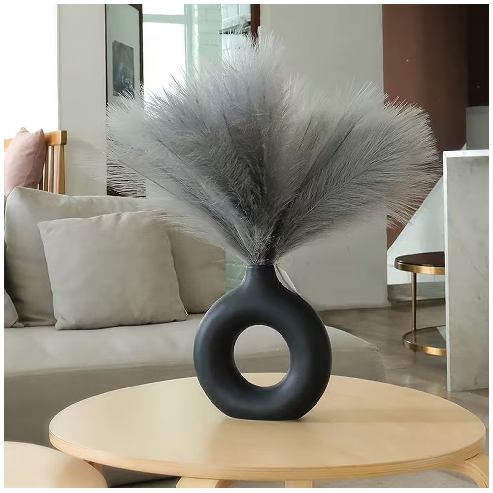 Faux Pampas Grass - 10 Piece Set - Grey - 55cm Each