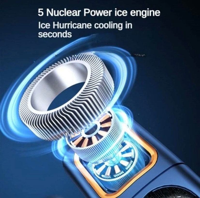 8000mAh 5-Speed Portable Neck Fan - Black - Image 4