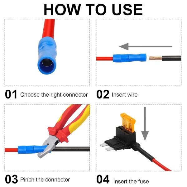 Automotive Fuse Tap Adapter Set (4-Pack)