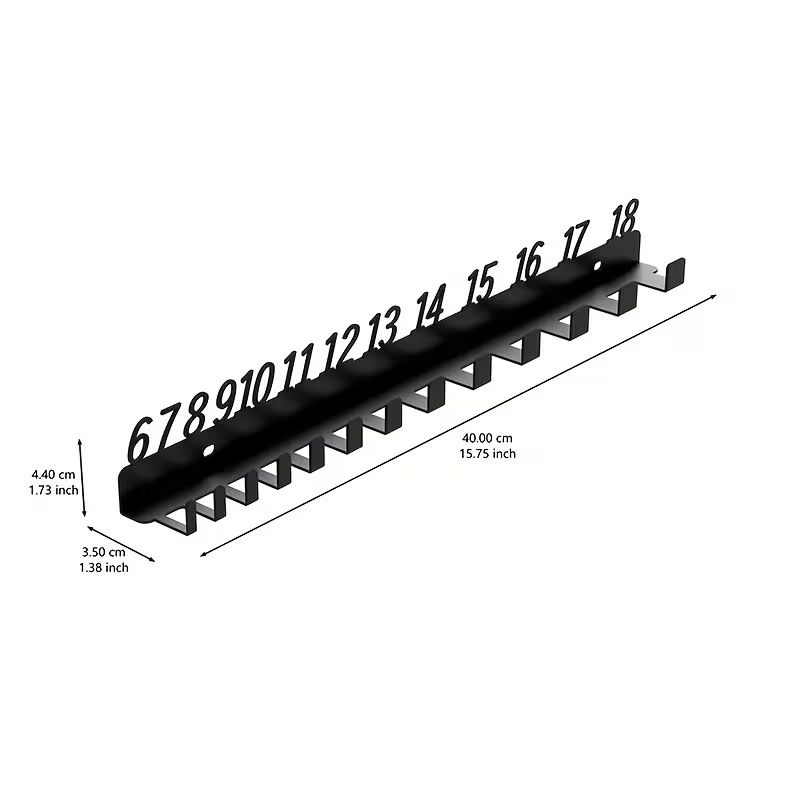 Wall-Mounted Wrench Organizer Rack (Metric 6-32mm)