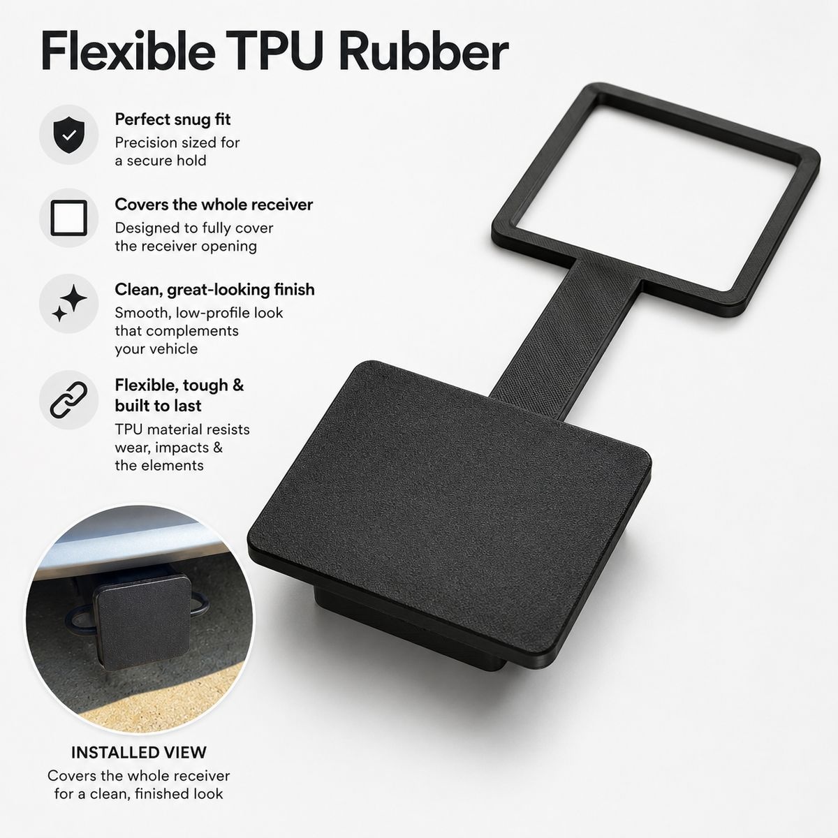 TPU Towbar Receiver Cover Compatible With Next-Gen Ford Ranger & Everest - Image 5