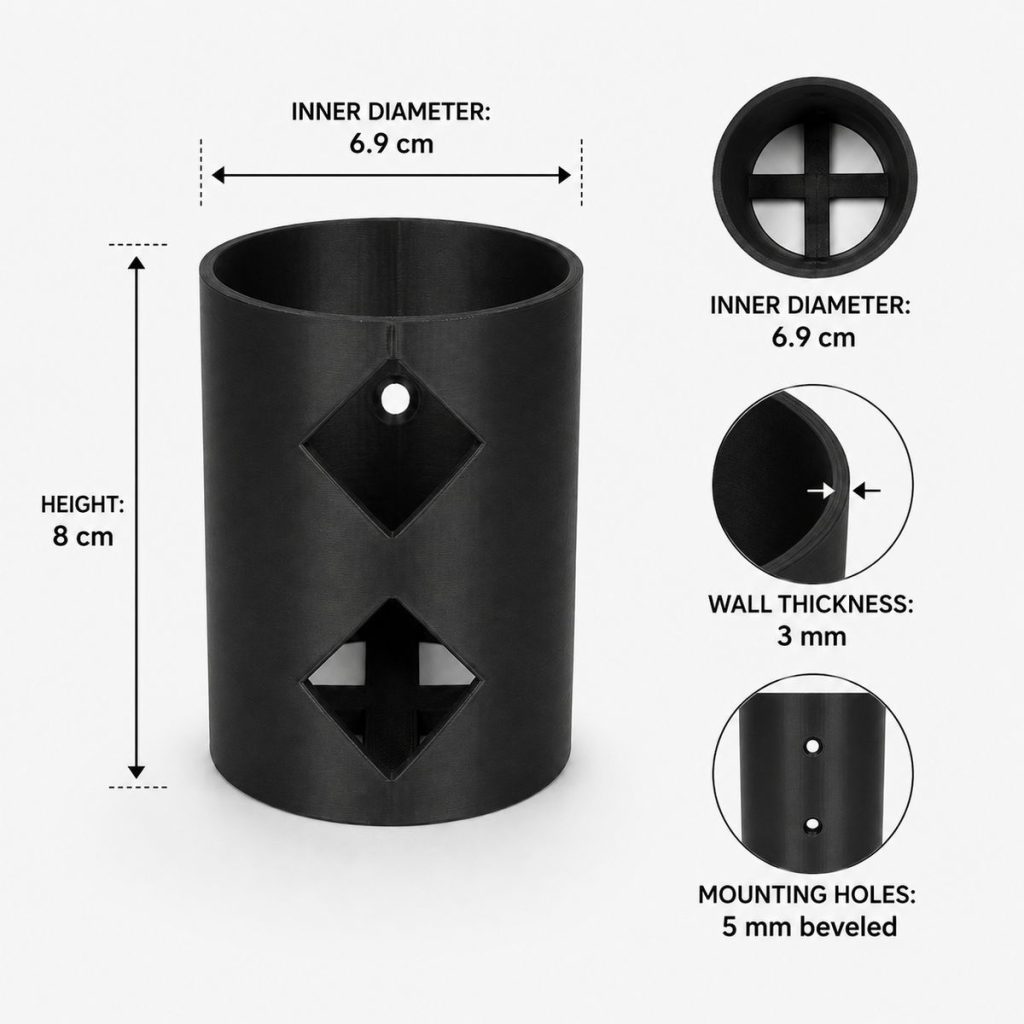 3 Pack Wall-Mounted Spray Can Holders - Black PLA Aerosol Storage Organiser