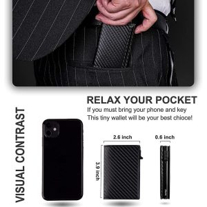 T4U Genuine Leather Pop-Up Credit Card Wallet with Airtag Holder - Image 7