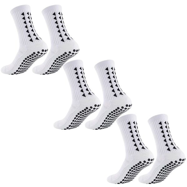 Anti-Slip Grip Sports Socks - 3 Pair Pack (OSFM-One Size Fits Most)