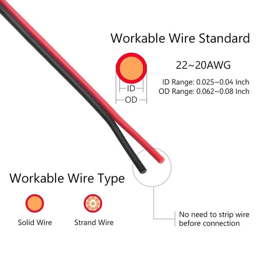 Pack of 10 T2 Wire Splice Connectors - 300V / 10A Quick Cable Terminals