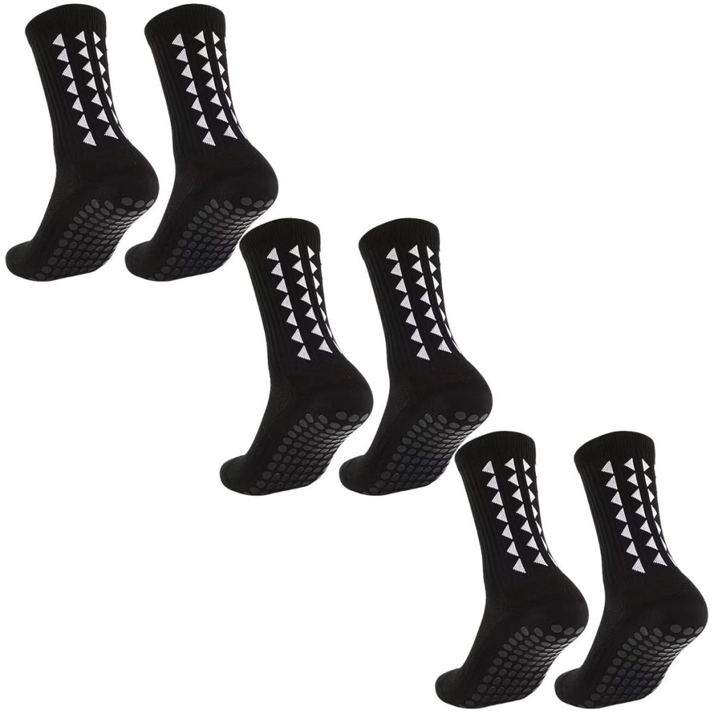 Anti-Slip Grip Sports Socks - 3 Pair Pack (OSFM-One Size Fits Most)
