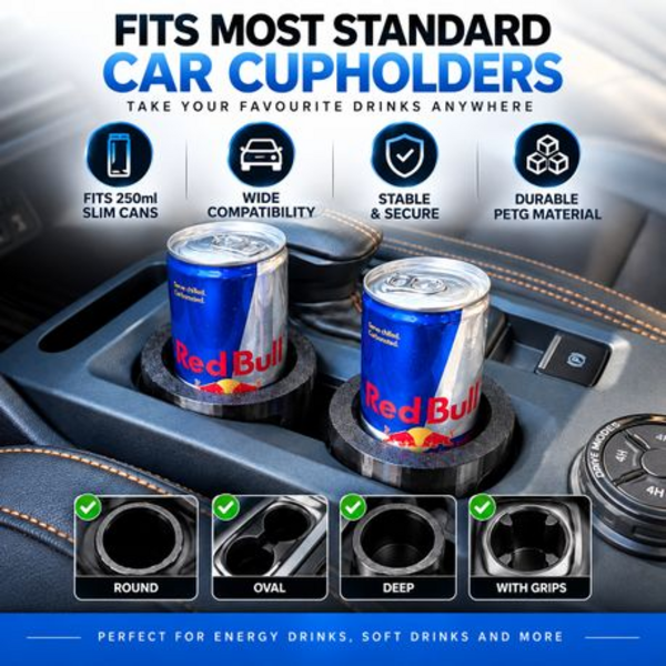 Slim Can Car Cupholder Adapter - PETG - 2 Pack - 250ml