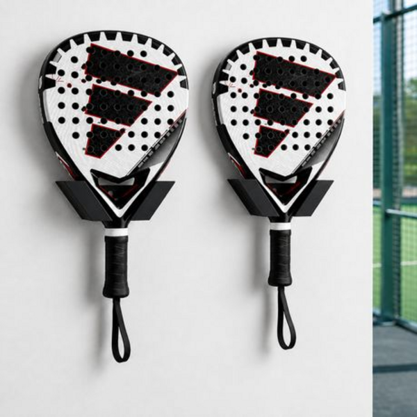 2pc Padel Racket Wall Bracket - Black