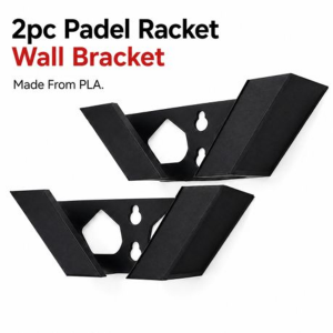 2pc Padel Racket Wall Bracket - Black - Image 4