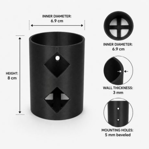 3 Pack Wall-Mounted Spray Can Holders - Black PLA Aerosol Storage Organiser - Image 5