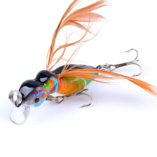 5 Piece Mini Crankbait Lure Set with Feathered Treble Hooks