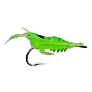 10 Piece Shrimp Lures with Hook Green - 4cm - Image 3