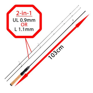 2 in 1 Spinning Rod 1.98m with UL & L ends - Image 3