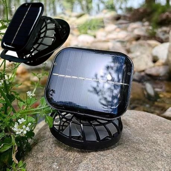 Solar Fan Boonie Hat - Dual-Fan Cooling, Solar + USB Power - Camo