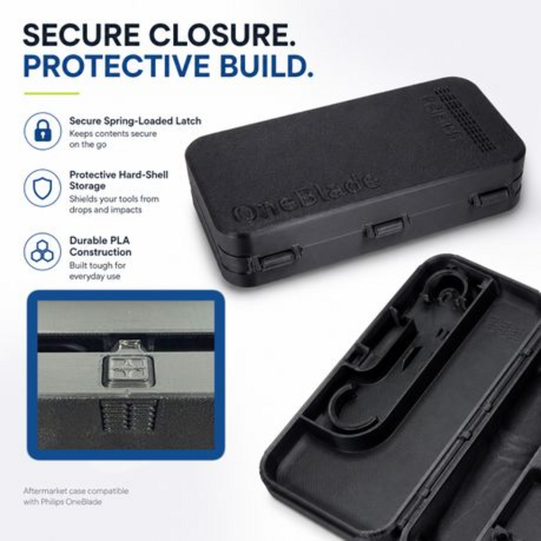 PLA Storage Case Compatible With Philips OneBlade - Black