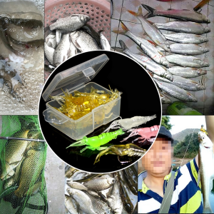 10 Piece Shrimp Lures with Hook Green - 4cm - Image 11