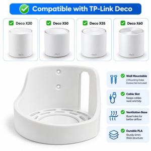 White Wall Mount Holder Compatible With TP-Link Deco X20 X50 X55 X60 - Image 6