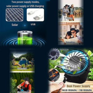Solar Fan Boonie Hat - Dual-Fan Cooling, Solar + USB Power - Camo - Image 5