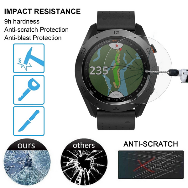 2 PCS WILK Tempered Glass Screen Protectors for Garmin Approach S60