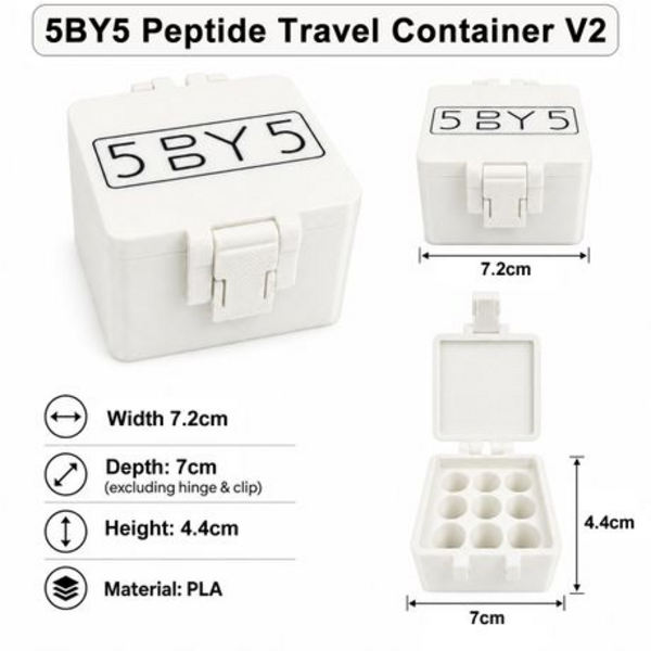 5BY5 V2 Peptide Travel Container for 3ml Vials - 9 Slot