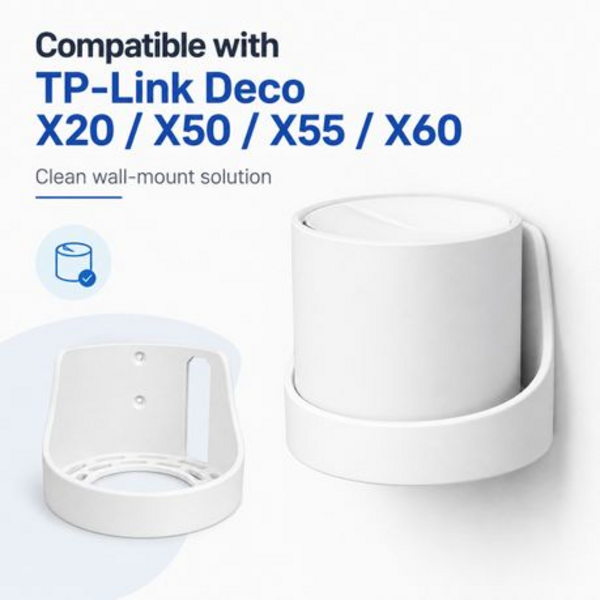 White Wall Mount Holder Compatible With TP-Link Deco X20 X50 X55 X60