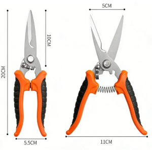 3 Pack Garden Pruning Shears, Stainless Steel Shears, Orange and Black - Image 3