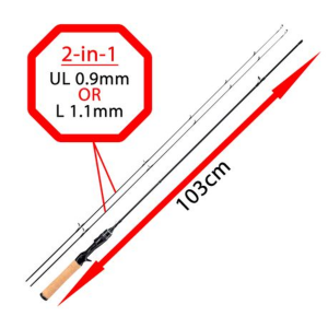 2 in 1 Casting Rod 1.98m with UL & L ends - Image 4