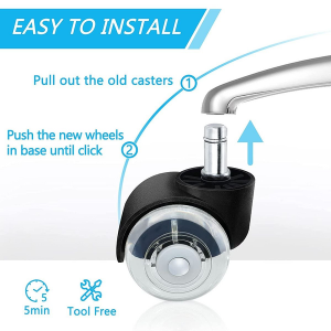 T4U Office Chair Castor Wheels for All Floors - Double Wheel (Set Of 5) - Image 4