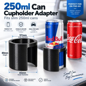 Slim Can Car Cupholder Adapter - PETG - 2 Pack - 250ml - Image 3