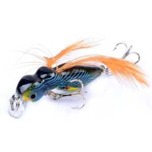 5 Piece Mini Crankbait Lure Set with Feathered Treble Hooks - Image 3