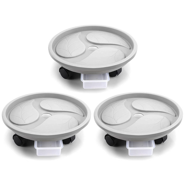 3 Piece Plant Caddy With Wheels And Drainage Tray