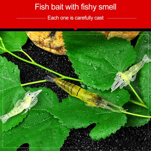 10 Piece Shrimp Lures with Hook Green - 4cm - Image 9