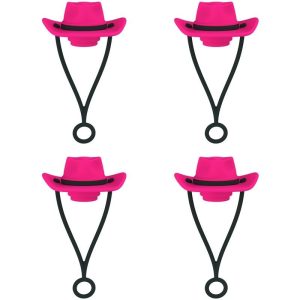 4pc Cowboy Hat Silicone Straw Caps for Stanley & Similar 18-40oz-0.5-1.18L - Image 1