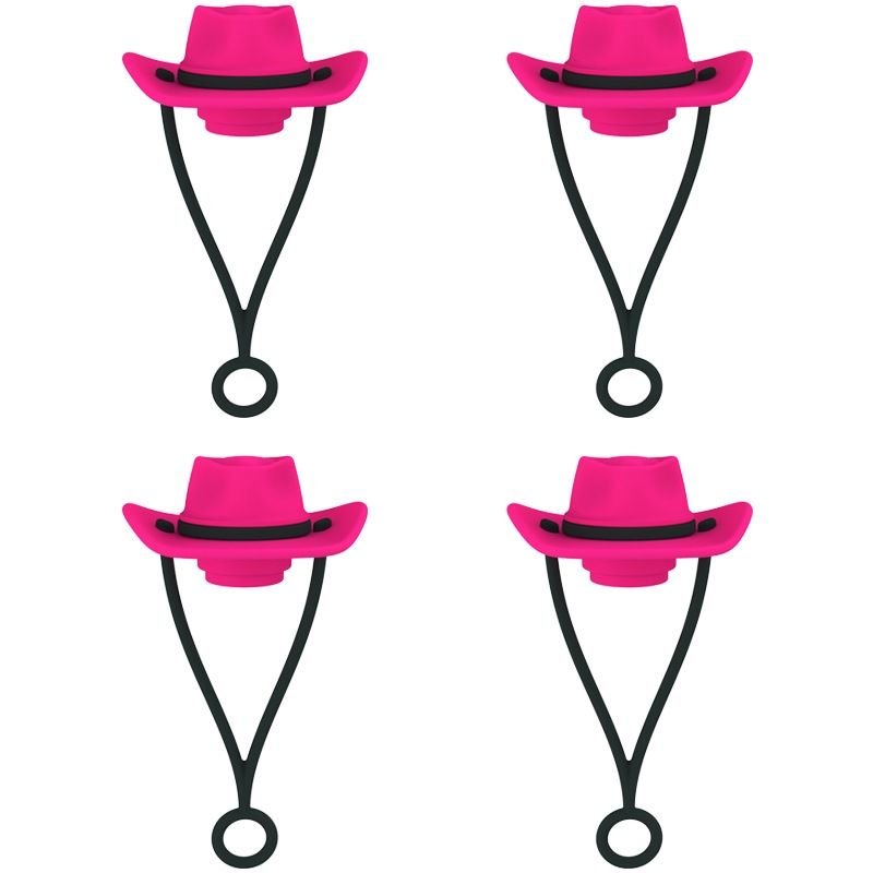 4pc Cowboy Hat Silicone Straw Caps for Stanley & Similar 18-40oz-0.5-1.18L