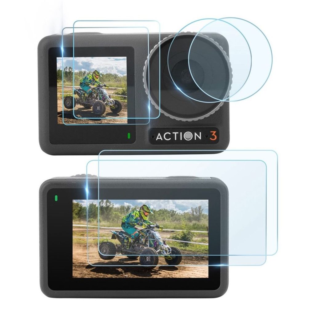 2 Sets of SunnyLife Tempered Glass Protectors for DJI Osmo Action 3